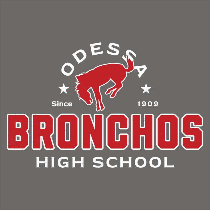 Close-up view of Odessa High School Bronchos Dark Grey Classic Unisex T-shirt 222