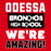 Close-up view of Odessa High School Bronchos Women's Red SoftStyle T-shirt 231