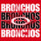 Close-up view of Odessa High School Bronchos Women's Red SoftStyle T-shirt 233