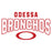 Close-up view of Odessa High School Bronchos Unisex 3/4 sleeve Raglan T-shirt 234