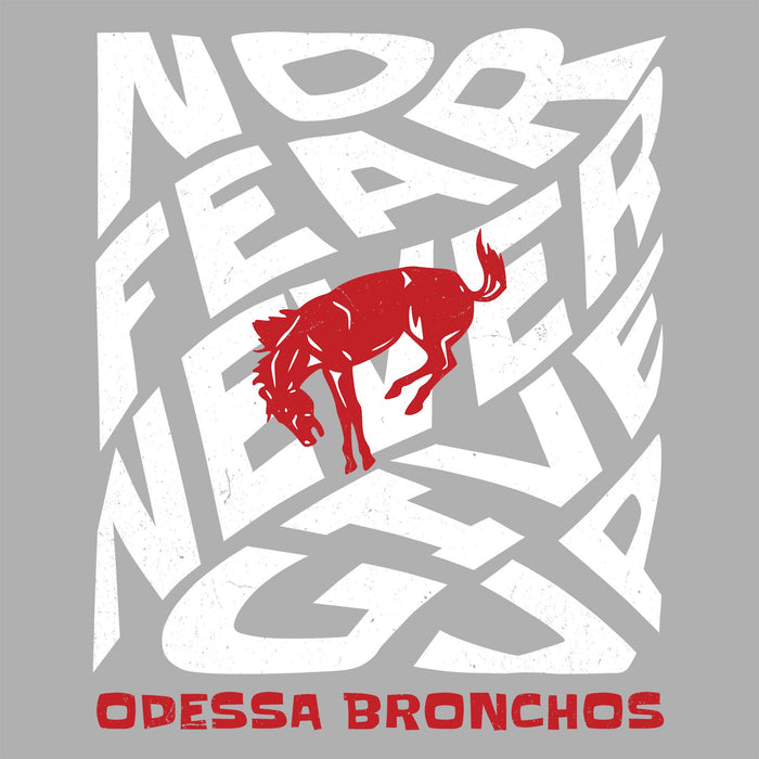 Close-up view of Odessa High School Bronchos Unisex 3/4 sleeve Raglan T-shirt 236