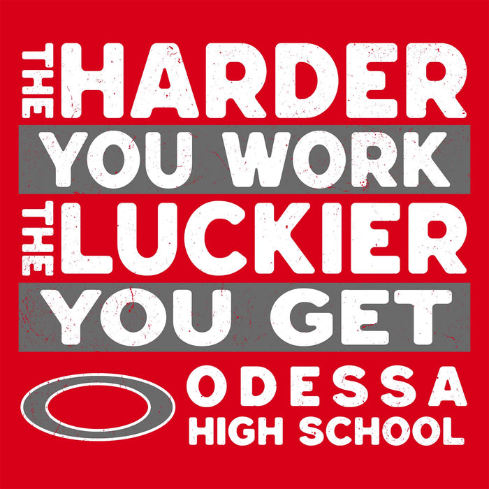 Close-up view of Odessa High School Bronchos Red Classic Unisex T-shirt 238