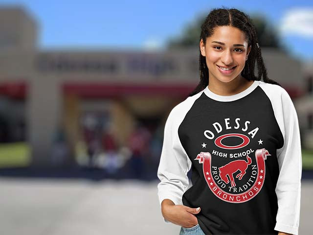 Odessa High School Bronchos Raglan T-shirts All Products Page