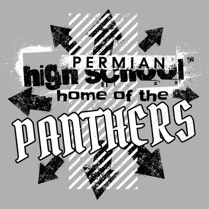 Close-up view of Permian High School Panthers Grey Classic Unisex T-shirt 210