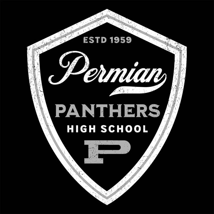 Close-up view of Permian High School Panthers Black Classic Unisex T-shirt 225