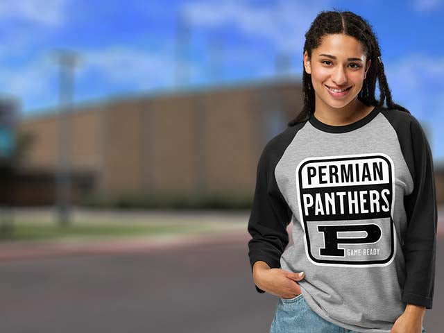 Permian High School Panthers Raglan T-shirts All Products Page