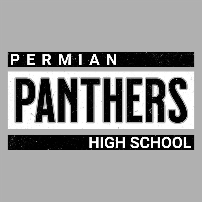 Close-up view of Permian High School Panthers Grey Classic Unisex T-shirt 098