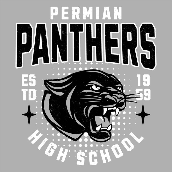 Close-up view of Permian High School Panthers Grey Classic Unisex T-shirt 204