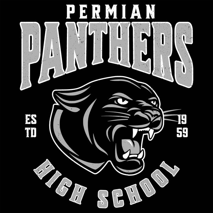 Close-up view of Permian High School Panthers Black Classic Unisex T-shirt 213
