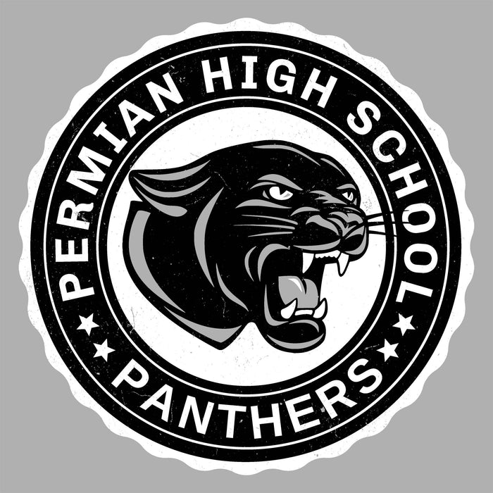 Close-up view of Permian High School Panthers Grey Classic Unisex T-shirt 216
