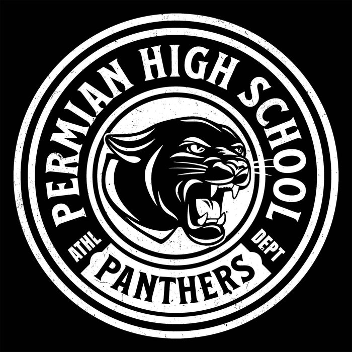 Close-up view of Permian High School Panthers Black Classic Unisex T-shirt 220