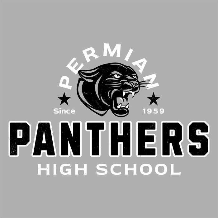 Close-up view of Permian High School Panthers Grey Classic Unisex T-shirt 222