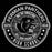Permian Panther High School logo with panther head and text on a black background - raglan t-shirt design 224