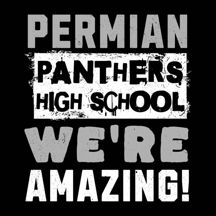 Close-up view of Permian High School Panthers Black Classic Unisex T-shirt 231