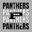 Repetition of 'PANTHERS' text with a black arrow on a gray background - Permian Panthers classic t-shirt design 233