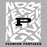 Logo of Permian Panthers with a stylized 'P' on a gray background - classic t-shirt design 236