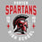 Close-up view of Porter High School Spartans Unisex 3/4 Sleeve Raglan T-shirt 204