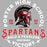 Close-up view of Porter High School Spartans Unisex 3/4 Sleeve Raglan T-shirt 206