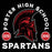 Close-up view of Porter High School Spartans Black Classic Unisex T-shirt 208