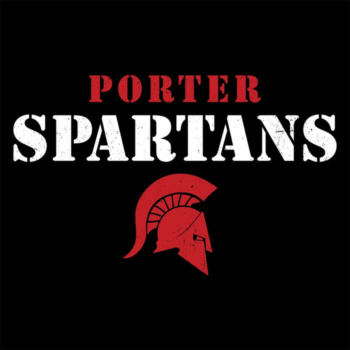 Close-up view of Porter High School Spartans Black Classic Unisex T-shirt 222