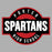 Porter Spartans High School logo on a gray background - raglan t-shirt design 001