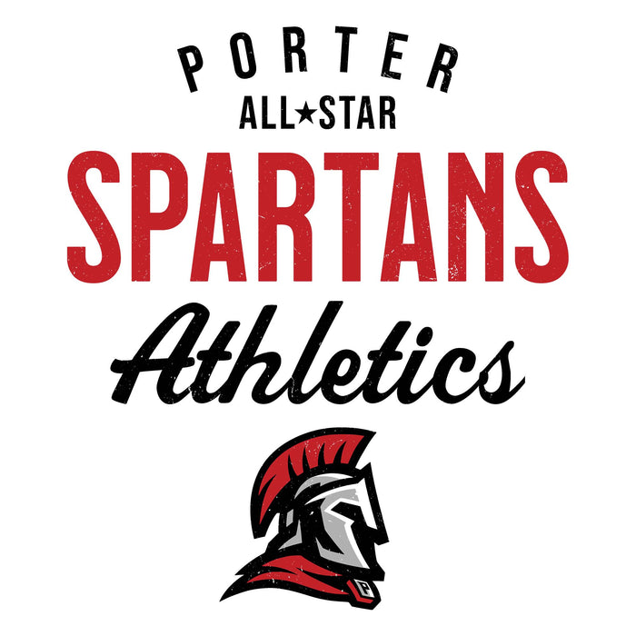 Porter All-Star Spartans Athletics logo with Spartan helmet on a white background - raglan t-shirt design 034