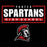 Porter Spartans High School logo with Spartan helmet on a black background - raglan t-shirt design 049