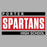 Porter Spartans High School logo on a gray background - raglan t-shirt design 098