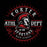 Porter Athletic Department Spartans High School logo with Spartan helmet design on a black background - women's t-shirt design 201