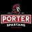 Close-up view of Porter High School Spartans Women's Black SoftStyle T-shirt 202