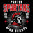 Close-up view of Porter High School Spartans Women's Black SoftStyle T-shirt 204