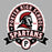 Porter High School Spartans logo on a gray background - raglan t-shirt design 212