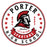 Porter High School Spartans logo with a Spartan helmet and red stars on a white background - raglan t-shirt design 215