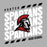 Gray t-shirt with 'Porter Spartans' text and Spartan logo on a gray background - raglan t-shirt design 223