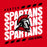 Close-up view of Porter High School Spartans Women's Red SoftStyle T-shirt 223