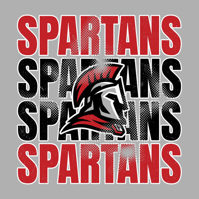 Spartans logo and text on a gray background - Porter high School raglan t-shirt design 233