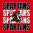 Close-up view of Porter High School Spartans Women's Red SoftStyle T-shirt 233