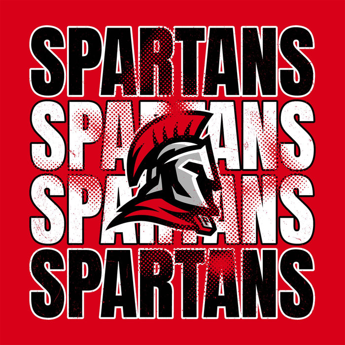 Close-up view of Porter High School Spartans Women's Red SoftStyle T-shirt 233