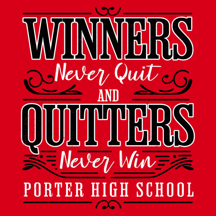 Motivational quote on a red background with 'Porter High School' text. - classic t-shirt design 237