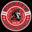Circular logo with 'Porter Spartans' text and spartan helmet design on a red background - raglan t-shirt design 239