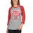 Woman wearing a Tomball High School Cougars Unisex 3/4 sleeve Raglan T-shirt 01