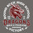 Close-up view of Round Rock High School Dragons Dark Grey Classic Unisex T-shirt 206