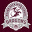 Close-up view of Round Rock High School Dragons Maroon Classic Unisex T-shirt 212