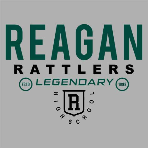 Reagan High School Rattlers Sports Grey Classic T-shirt 03