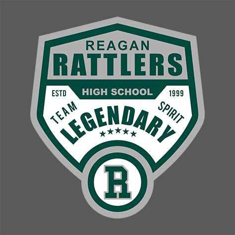 Reagan High School Rattlers Dark Heather Classic Hoodie 14