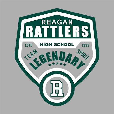 Reagan High School Rattlers Sports Grey Classic T-shirt 14