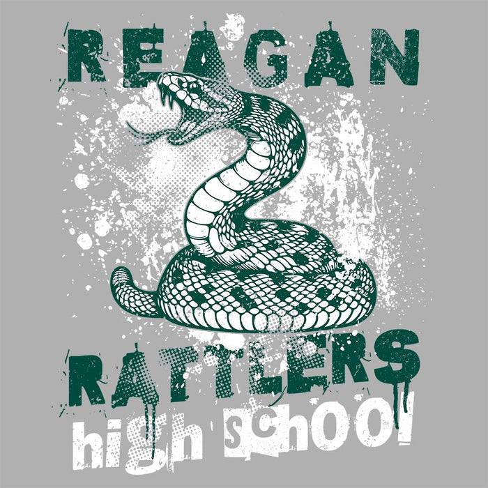 Close-up view of Reagan High School Rattlers Grey Classic Unisex T-shirt 205