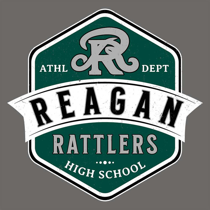 Close-Reagan High School Rattlers Dark Grey Classic Unisex T-shirt 209up view of 