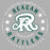 Close-up view of Reagan High School Rattlers Unisex 3/4 sleeve Raglan T-shirt 214