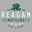 Close-up view of Reagan High School Rattlers Unisex 3/4 sleeve Raglan T-shirt 217